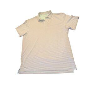 Johnnie-O Mens XL Polo Shirt Blue &‎ Red Striped Polyester/Spandex